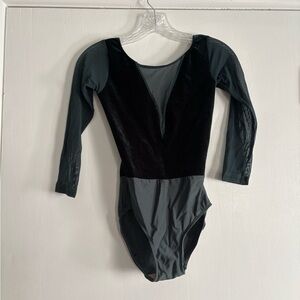 Eleve Tempe Long Sleeve Leotard in Forest Green